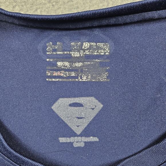 Under Armour Superman Compression Shirt Mens 3XL Navy Blue USA Flag - Picture 2 of 12